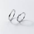 wholesale S925 Sterling Silver Moebius Couple Rings Inlaid with Diamonds, Entwined Lines, Twin Knots, Minimalist Rings, ins Style R00162-0-1
