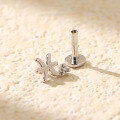 wholesale 925 Sterling Silver Piercing Studs Earrings Twelve Zodiac With Flat Back  For Women-0-26