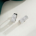 925 Sterling Silver Hip-Hop Asymmetric Geometric Moissanite Earrings for Women-0-2