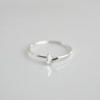 wholesale S925 Sterling Silver Red Elk Overall Exquisitely Simple Stackable Ring Fashion Women Butterfly Versatile Finger Ring for Commuting Cross-Border-BZ0706-White Gold US Size 9