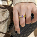 wholesale S925 silver jewelry 5*7 violet lace row ring vintage-0-3
