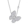 wholesale S925 Sterling Silver Butterfly Full Diamond Necklace for Women, Fashionable and Luxurious, Versatile with a High-End Feel, Choker Jewelry Wholesale-0-4