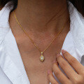 925 Silver Gold-Plated Flash Moissanite Sunflower Pendant Necklace-0-1