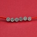 wholesale 925 Sterling Silver New Chinese Style Guochao "Fu" Character Bead DIY Braided Red Cord Bracelet Spacer Beads Hand Stringing Accessories-0-1