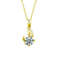 S925 Sterling Silver Moissanite Zodiac Necklace for Women-Cancer (June 22 - July 22)  1-carat moissanite