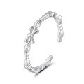 wholesale S925 Sterling Silver Cloud-Pull Jewelry Adjustable Butterfly Open Ring, Minimalist Design Sweet Stackable Band Accessory-0-4