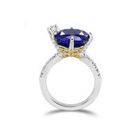 wholesale 925 Silver Gold-Plated Ring with High Carbon Diamond Royal Blue Cushion Shape Gold Star Fashion Jewelry Versatile Women's Ring-Royal Blue 130 catties or less US size 8 (Hong Kong size 16-17 EU size 57) Ring length approximately 57 mm