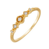 wholesale Metal material: S925 silver plated with 14K white zircon French retro, niche-style irregular ring from Dunli Jewelry manufacturer wholesale-White Zirconium Ring Size 5