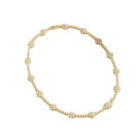 wholesale S925 Sterling Silver Set with 3mm Moissanite Tennis Chain, Individually Designed Hip-Hop European and American Trend Four-Leaf Clover Necklace, Advanced Minimalist-Silver with zircon and platinum 45cm