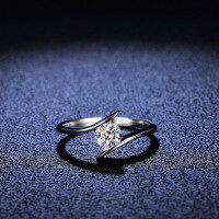 925 Silver Moissanite Ring Goddess of Fate-50 points (D color moissanite)  10 yards