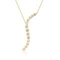 wholesale 14K Gold, Platinum, Cultured Diamond, and White Gold Minimalist Ins-Style Linear Collarbone Necklace with a Cool and Aloof Aesthetic-0-1