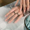 wholesale Metal material: S925 silver Vintage distressed woven twist ring for women, open-ended, bohemian style-0-3