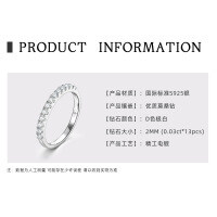 18k Gold-Plated 925 Silver Classic Six-Claw D Color Moissanite Ring for Women, T-Style Band-Stackable rings (can be worn together)  4.5 US size