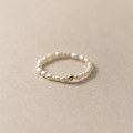 wholesale S925 Silver Pearl Series Small Rice Bead Ring French Stackable Trendy Minimalist Index Finger Ring J9965-0-3