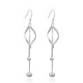 wholesale S925 Sterling Silver Tassel Earrings for Women, European and American Style Long Silver Bead Round Bead Earrings, Elegant TEMU Best-Selling Accessories-0-4