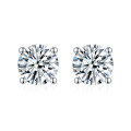 wholesale 925 Silver Classic Four-Prong Fashion Light Luxury Moissanite Stud Earrings, Live Supply Chain, Spot Wholesale 05-1 Carat-0-0