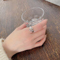 wholesale S925 Sterling Silver LOVE Letter Circle Ring Ins Minimalist Style Japanese Korean Versatile Fashion Index Finger Ring-0-3