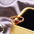 wholesale S925 Sterling Silver Rose Gold Fairy Tale Snow White Hollow Heart Red Garnet Ring for Women-0-0