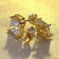 wholesale S925 Silver New 8*8mm Princess Cut High Carbon Diamond Stud Earrings Fashion Women's。-0-2