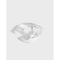 wholesale S925 Sterling Silver JT509 Niche Design Minimalist Textured Irregular Surface Fishtail Open Ring-0-0