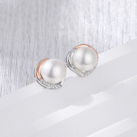 wholesale S925 Sterling Silver Shell Pearl Earrings with Zircon Heart-shaped Earrings for Women, Cross-border New Accessories for TEMU Dropshipping-001451-Delivery plastic ear plugs 925 silver