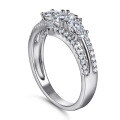 wholesale S925 Sterling Silver Micro-Paved Zirconia Oval-Cut Simulated Diamond Ring for Women's Wedding Engagement Ring-0-4