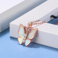 wholesale S925 Sterling Silver Butterfly Iridescent Opal 4A Zircon Necklace, Cross-Border Bestseller Direct from Manufacturer-0-6