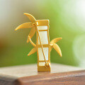 wholesale 925 silver gold-plated retro Chinese-style cold enamel bamboo joint and Hetian jade brooch with bamboo leaf gemstone pin-0-2