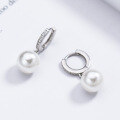 wholesale S925 Sterling Silver Simple and Fashionable Full-Diamond Shell Pearl Ear Clasp Ins Style Small Design Ear Jewelry M05251-0-3