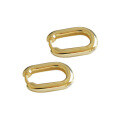 wholesale S925 Sterling Silver Korean-style Retro Oval Hoop Circle Ear Clasp Gold-plated Earrings-0-4