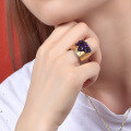 wholesale S925 Sterling Silver Designer Italian Craftsmanship Vintage Style Ring with Natural Amethyst Gemstone-0-2