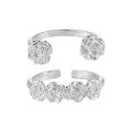 wholesale S925 Sterling Silver Vintage Camellia Flower Ring for Women, Minimalist Style, Small and Chic, Floral Matching Ring with High-end Ins Aesthetic-0-4