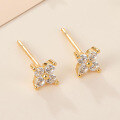 wholesale S925 Sterling Silver Floral Ear Studs for Women with Zircon Inlaid, Vintage Light Luxury Earrings, Ins-style Forest Series Accessories-0-2