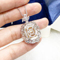 wholesale S925 Sterling Silver Color Gemstone Ice-Cut Pendant Women's Sweater Necklace Cross-Border Trade Factory Direct Hot-Selling Item-0-2