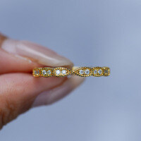 S925 Silver 18K Gold Plated Moissanite Eternity Band Ring-Inlaid with moissanite  No. 7