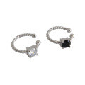 wholesale S925 Sterling Silver Korean Style Fashionable Earrings INS Retro Twist Zircon Ear Clips for Women-0-4