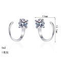S925 Sterling Silver Moissanite Rotating Stud Earrings, Women's Minimalist Daily Fashion-0-3
