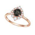 wholesale S925 Sterling Silver Rose Gold Plated Ring Inlaid with Natural Moonstone and Black Hair Crystal-0-6