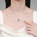 S925 Sterling Silver Moissanite Women's Heart Hexagon Pendant Necklace-0-2