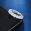 wholesale S925 Classic Pave Star Ring, Plain Silver Band Ring, High Carbon Diamond Ice-Cut Gemstone Ring-0-2