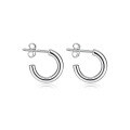 wholesale 925 Sterling Silver Round Hoop Earrings, Minimalist Circle Ear Wires, Ins Light Luxury Advanced Feel Large Hoop Pure Silver Earrings Wholesale Women's-0-5