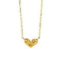 wholesale S925 Sterling Silver Japanese-style Light Luxury Double-sided Heart Birth Month Gemstone Necklace, Mini Heart-shaped Collarbone Chain-0-15