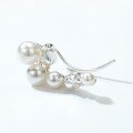 wholesale S925 Silver Korean and Japanese New Style Two-Way Earrings for Women, Inlaid with Shell Pearls, Ear Cuff, Niche Design, High-End Feel, Wholesale from Manufacturer-0-3