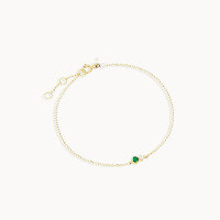 wholesale S925 Sterling Silver Daily Versatile Birthstone Zircon Bracelet, European And American Fashion Ins Style Four-claw Zircon Setting Cross-border Jewelry-Golden May-Green Zirconium 925 Silver