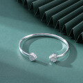 wholesale S990 Silver Chinese-style Women's Simple Open-ended Solid Cloud-patterned Bangle for Mom-0-0