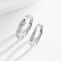 wholesale 925 Sterling Silver One Kiss to Confirm the Relationship Couple Rings, His and Hers Matching Bands, Trendy Niche Design for 520 Festival Gift-0-3