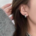 wholesale S925 Sterling Silver All-Match Minimalist Ear Studs with Pavé Starry Design, Trendy Ins Style Small-Batch Elegant Earrings-0-3