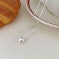 wholesale S925 Sterling Silver Minimalist Heart Pendant Necklace for Women, Small Luxury Fashion Trendy Collarbone Chain in 2024-0-2