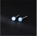 wholesale S925 silver round synthetic opal earrings Korean minimalist delicatewomen's ear jewelry M02022-0-9