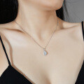 S925 Sterling Silver Cross Pendant Moissanite Teardrop Pendant Necklace-0-1